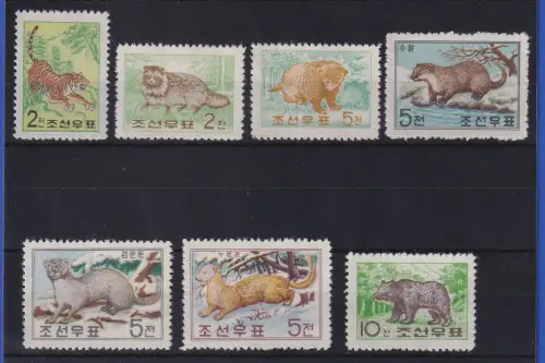 Nordkorea 1962 Raubtiere Mi.-Nr. 368-374 Satz kpl. (*)