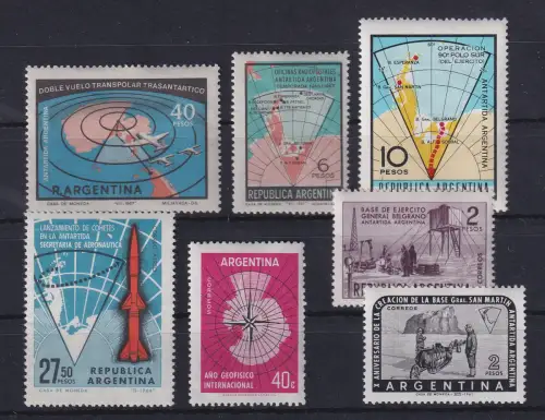 Argentinien Lot 7 Werte Antarktis postfrisch **