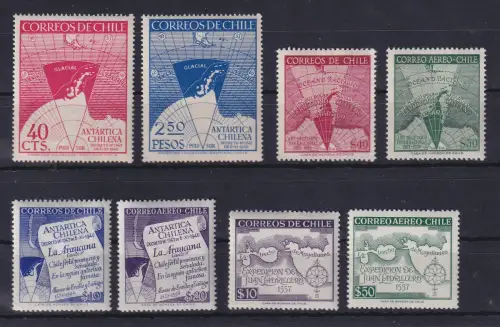 Chile Lot 8 Werte meist Antarktis postfrisch **