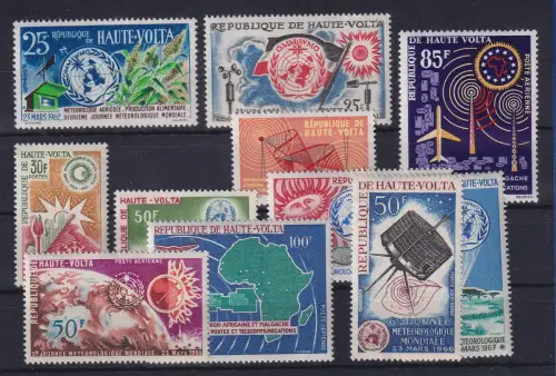 Obervolta Burkina Faso Lot 11 Werte Internationale Thematik postfrisch **