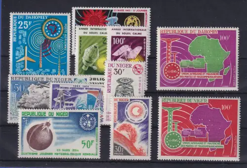Dahomey / Niger Lot 11 Werte Internationale Thematik postfrisch **