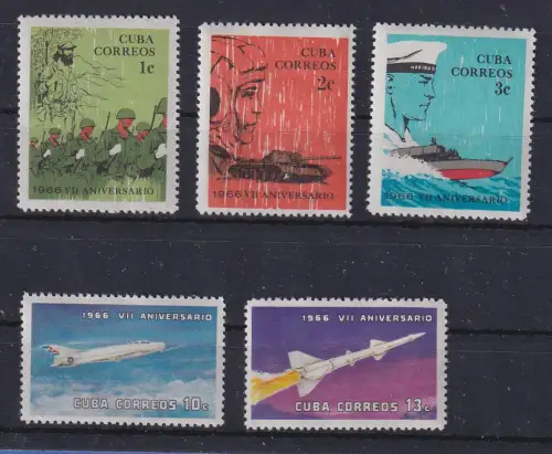 Kuba 1966 Jahrestag der Revolution Mi.-Nr. 1128-1132 postfrisch **