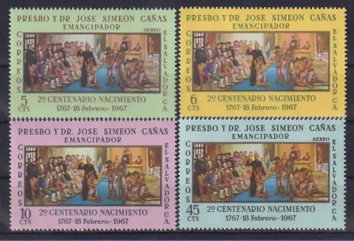 El Salvador 1967 José Simeón Cañas Mi.-Nr. 934-937 postfrisch **
