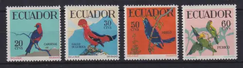 Ecuador 1958 Vögel Mi.-Nr. 981-984 postfrisch **