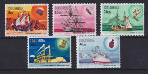 Kolumbien 1966 Schiffe Mi.-Nr. 1073-1077 postfrisch **