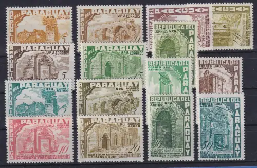 Paraguay 1955 Silberjubiläum des Monsignore Rodriguez Mi.-Nr. 730-744 **