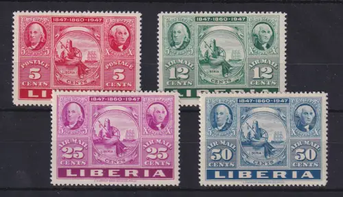 Liberia 1947 Briefmarkenausstellung CIPEX New York Mi.-Nr. 387A-390A **