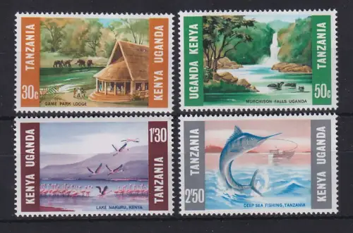 Kenya, Uganda, Tansania 1966 Tourismus Mi.-Nr. 148-151 postfrisch ** 