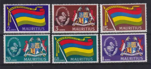 Mauritius 1968 Unabhängigkeit Mi.-Nr. 313-318 postfrisch **