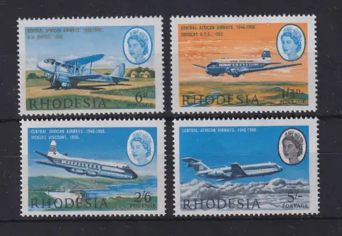 Rhodesien 1966 Flugzeuge Mi.-Nr. 42-45 postfrisch **