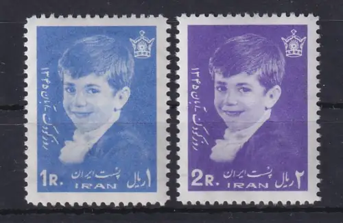 Iran 1966 Kronprinz Reza Pahlevi im Alter von 6 Jahren Mi.-Nr. 1321-1322 **