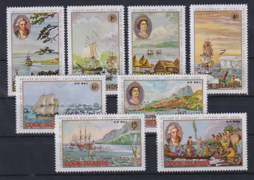Cook Inseln 1968 Cooks erste Entdeckungsreise Mi.-Nr. 193-200 Satz kpl. **