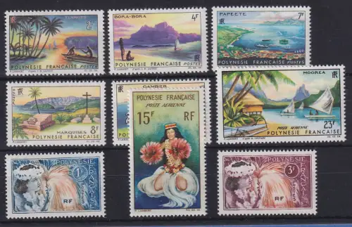 Französisch Polynesien Landesmotive Mi.-Nr. 33, 34, 35, 38-42, 43 postfrisch **