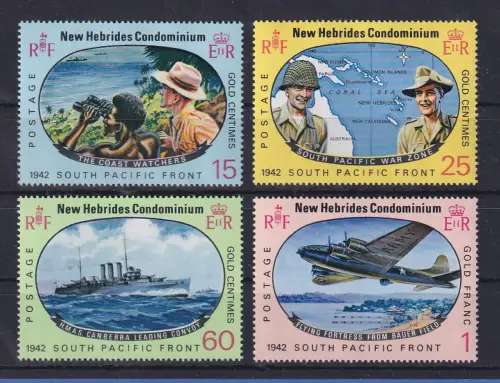 Neue Hebriden 1967 Pazifik-Krieg Mi.-Nr. 254-257 postfrisch **