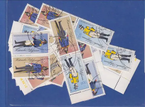 DDR 1986 Postuniformen Mi.-Nr. 2997-3000 kpl. Satz 16 Zusammendrucke mit SonderO