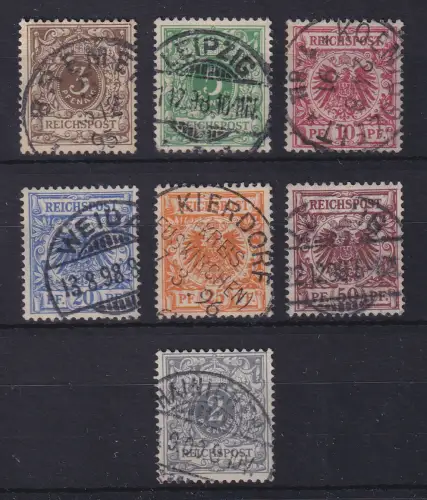 Dt. Reich 1889/1900 Krone/Adler Mi.-Nr. 45-50, 52 Satz kpl. gestempelt