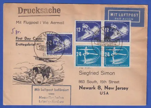 DDR 1950 Wintersport Mi.-Nr. 246-247 als MiF auf LP-Drucksache So.-O LEIPZIG