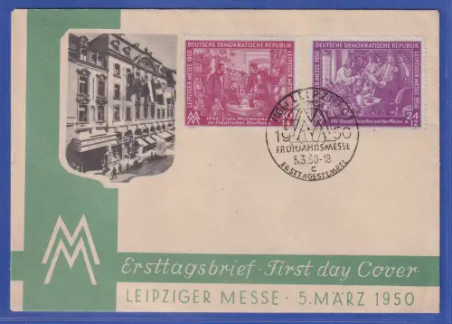 DDR 1950 Leipziger Messe Mi.-Nr. 248-249 auf FDC mit So.-O LEIPZIG 