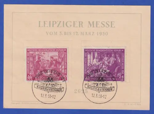 DDR 1950 Leipziger Messe Mi.-Nr. 248-249 mit So.-O LEIPZIG auf R-Postkarte