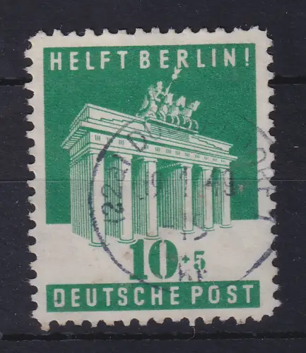 Bizone 1948 Berlin-Hilfe 10+5 Pfg Mi.-Nr. 101A mit Einkreis-O DÜSSELDORF