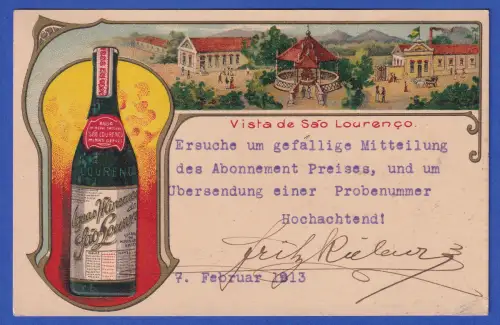 Brasilien AK São Lourenço Ortsansicht, Mineralwasser O CORREIO URBANO CEARÁ 1913