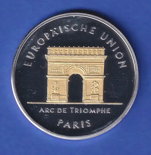 Silbermedaille Europäische Union Paris Triumph-Bogen teilvergoldet