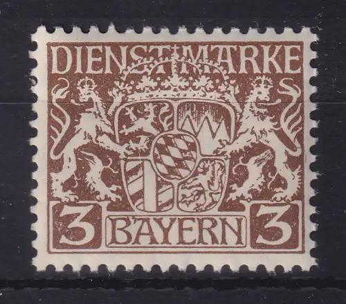 Bayern 1916 Dienstmarke 3 Pfg.  Mi.-Nr. 16w  postfrisch **