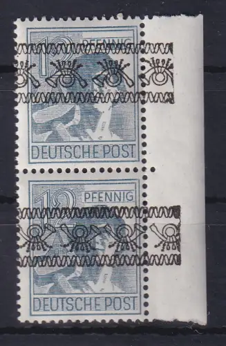 Bizone 1948 Arbeiter 12 Pfg Bandaufdruck Kehrdruckaufdrucke Mi.-Nr. 40 I NK b **