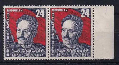 DDR 1951 Karl Liebknecht Mi.-Nr. 294 Randpaar postfrisch **