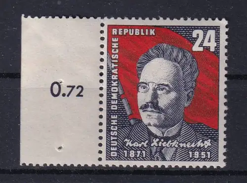 DDR 1951 Karl Liebknecht Mi.-Nr. 294 Randstück postfrisch **