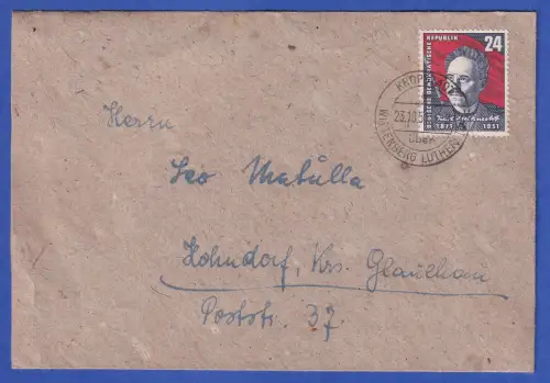 DDR 1951 Karl Liebknecht Mi.-Nr. 294 auf Brief O KROPSTÄDT