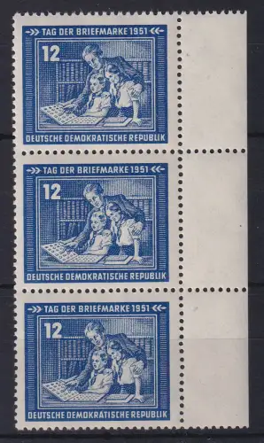 DDR 1951 Tag der Briefmarke Mi.-Nr. 295 Rand-Dreierstreifen postfrisch **