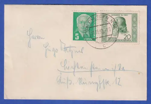 DDR 1952 Mi.-Nr. 312 und 322 auf Brief O DRESDEN nach Lichtenstein/Sachsen