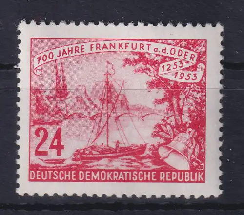 DDR 1953 Stadtjubiläum Frankfurt/Oder mit Plattenfehler Mi.-Nr. 360 I  **