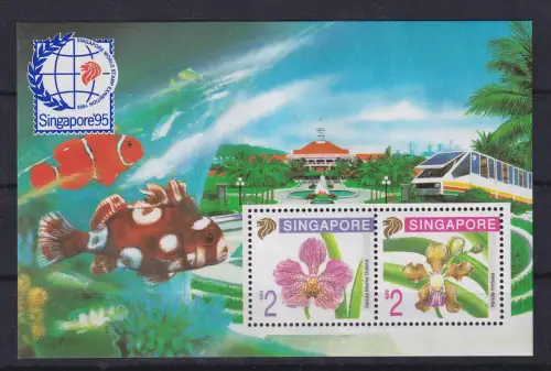 Singapur 1995  Singapre`95 Orchideen Mi.-Nr. Block 35A postfrisch ** / MNH