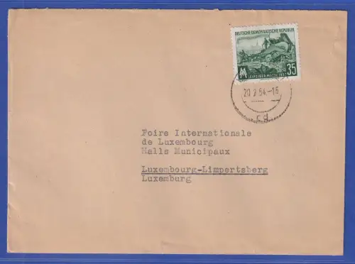 DDR 1953 Leipziger Messe Mi.-Nr. 381 als EF auf Auslandsbrief O LEIPZIG
