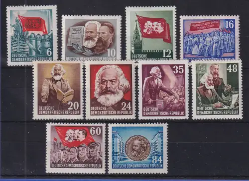 DDR 1953 Karl Marx Mi.-Nr. 344-353 Satz kpl. postfrisch **