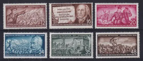 DDR 1953 Deutsche Patrioten Mi.-Nr. 398-403 Satz kpl. postfrisch **