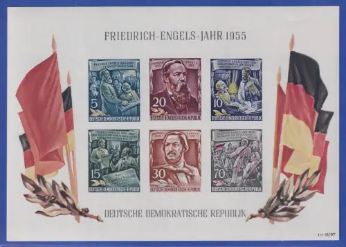 DDR 1955 Friedrich-Engels-Jahr Mi.-Nr. Block 13 postfrisch **