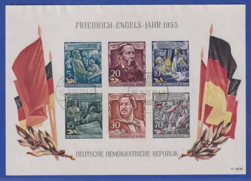 DDR 1955 Friedrich-Engels-Jahr Mi.-Nr. Block 13 O WISMAR