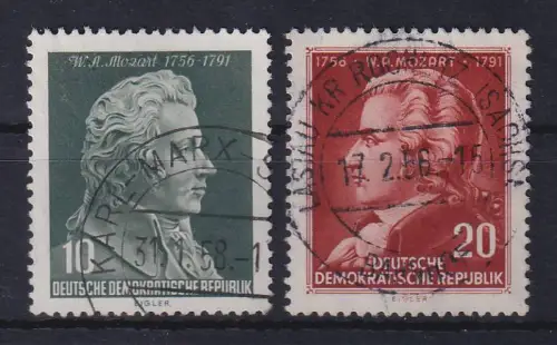 DDR 1956 W. A. Mozart Mi.-Nr. 510-511 schön gestempelt
