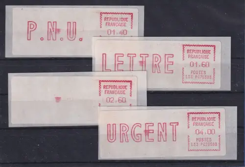 Frankreich ATM EMD-Camp LS3 PC 75508 Satz aus 2.Tarif spitze Ecken, lilarot 