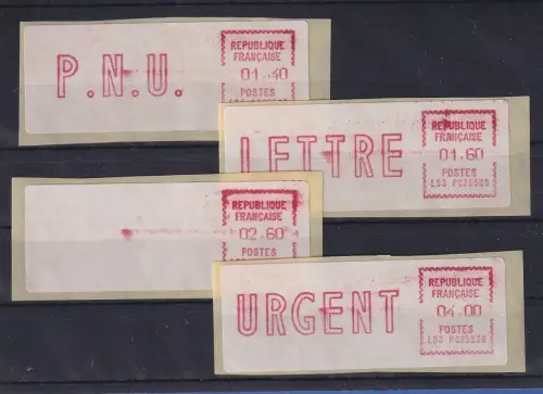 Frankreich ATM EMD-Camp LS3 PC 75508 Satz aus 2.Tarif spitze Ecken, lilarot 