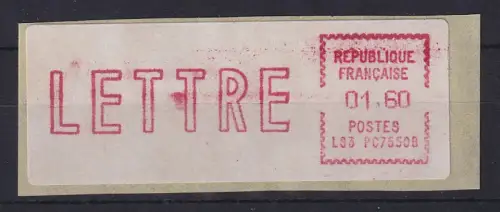 Frankreich ATM EMD-Camp LS3 PC 75508 Wert LETTRE 1,60  aus 2.Tarif **