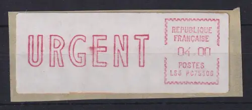 Frankreich ATM EMD-Camp LS3 PC 75508 Wert URGENT 4,00 aus 2.Tarif **