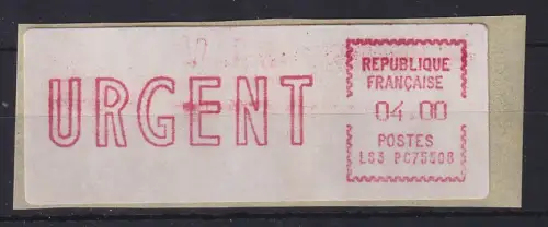 Frankreich ATM EMD-Camp LS3 PC 75508 Wert URGENT 4,00  aus 2.Tarif **