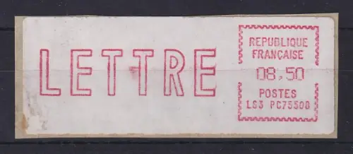 Frankreich ATM EMD-Camp LS3 PC 75508 seltener Wert LETTRE 8,50 aus 2.Tarif ** 