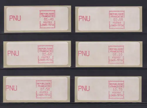 Frankreich ATM CGA-Alcatel LSA05-75724,T2 PNU 6 verschiedene Werte 1,40-10,70  