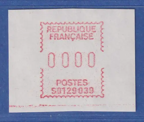 Frankreich Frama-ATM S01 29039 Nulldruck Wert 0000 **