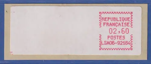 Frankreich ATM CGA-Alcatel LSA06-92184 sp Ecken mittelrosa ohne Zudruck 2,60 **